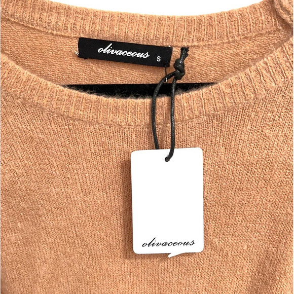 Nwt Olivacious Soft Pullover Front Tie Sweater SZ S - Picture 3 of 5